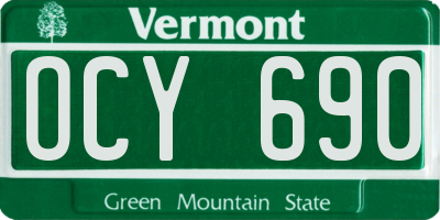 VT license plate OCY690