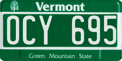 VT license plate OCY695