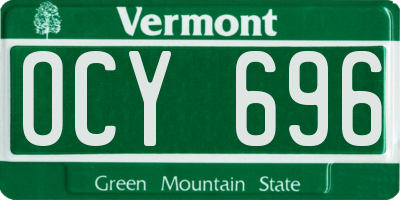 VT license plate OCY696