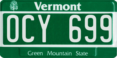 VT license plate OCY699