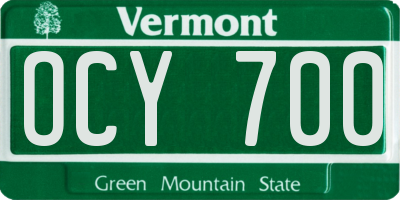 VT license plate OCY700