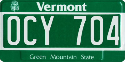 VT license plate OCY704