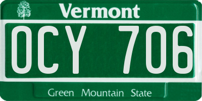 VT license plate OCY706