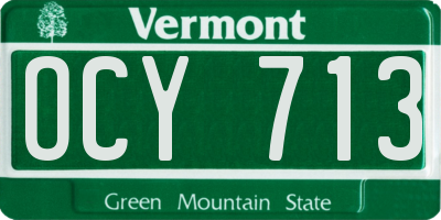 VT license plate OCY713