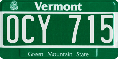 VT license plate OCY715