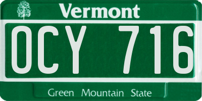 VT license plate OCY716