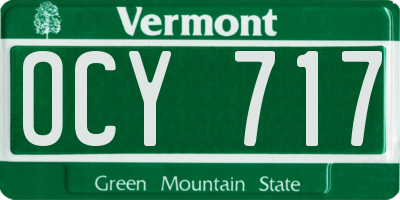 VT license plate OCY717