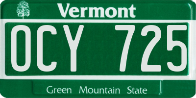 VT license plate OCY725