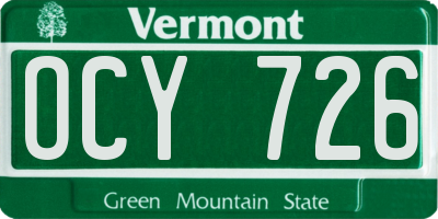 VT license plate OCY726