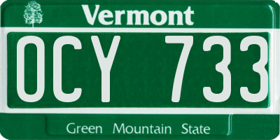 VT license plate OCY733