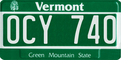 VT license plate OCY740