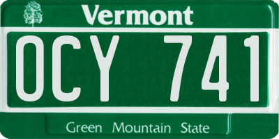 VT license plate OCY741
