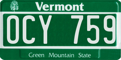 VT license plate OCY759