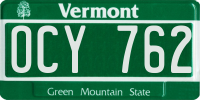 VT license plate OCY762