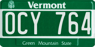 VT license plate OCY764