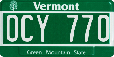 VT license plate OCY770
