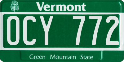 VT license plate OCY772