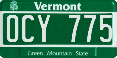 VT license plate OCY775