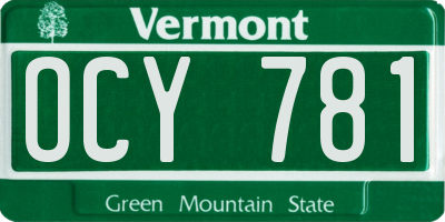 VT license plate OCY781