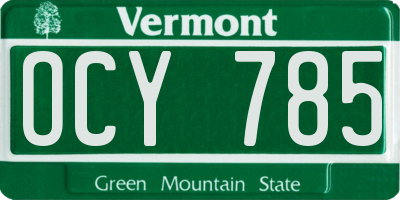 VT license plate OCY785