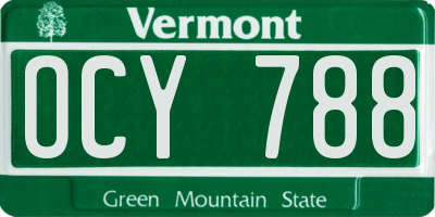 VT license plate OCY788