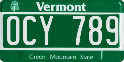 VT license plate OCY789