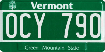 VT license plate OCY790