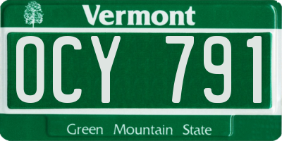VT license plate OCY791