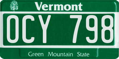 VT license plate OCY798