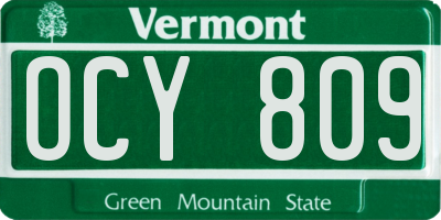 VT license plate OCY809