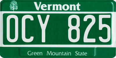 VT license plate OCY825