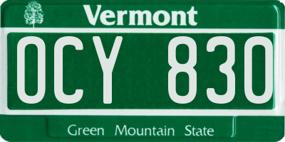 VT license plate OCY830