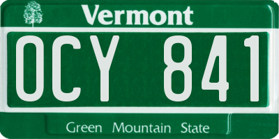 VT license plate OCY841