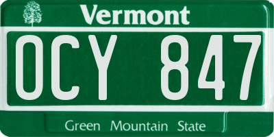 VT license plate OCY847