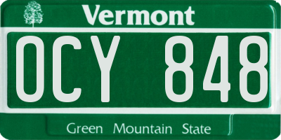 VT license plate OCY848