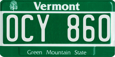 VT license plate OCY860
