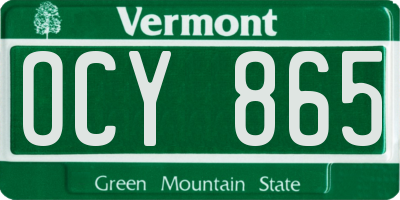VT license plate OCY865