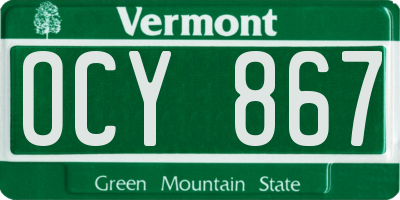 VT license plate OCY867