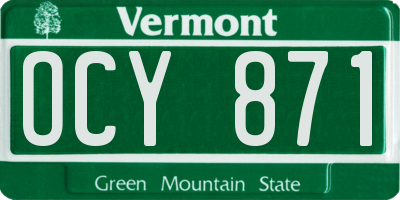 VT license plate OCY871