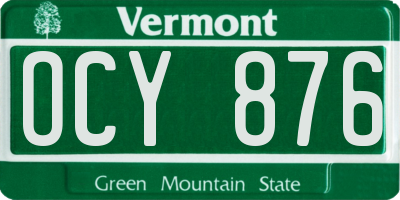 VT license plate OCY876