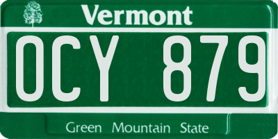 VT license plate OCY879