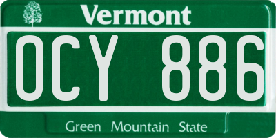 VT license plate OCY886