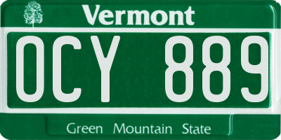 VT license plate OCY889