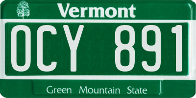 VT license plate OCY891