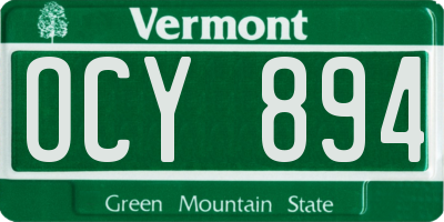 VT license plate OCY894