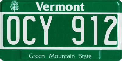 VT license plate OCY912