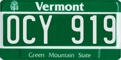 VT license plate OCY919