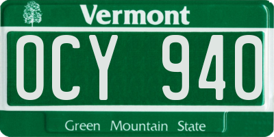 VT license plate OCY940