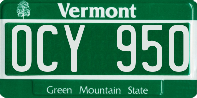 VT license plate OCY950