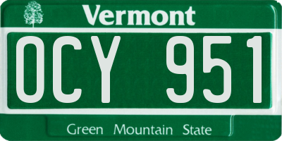 VT license plate OCY951